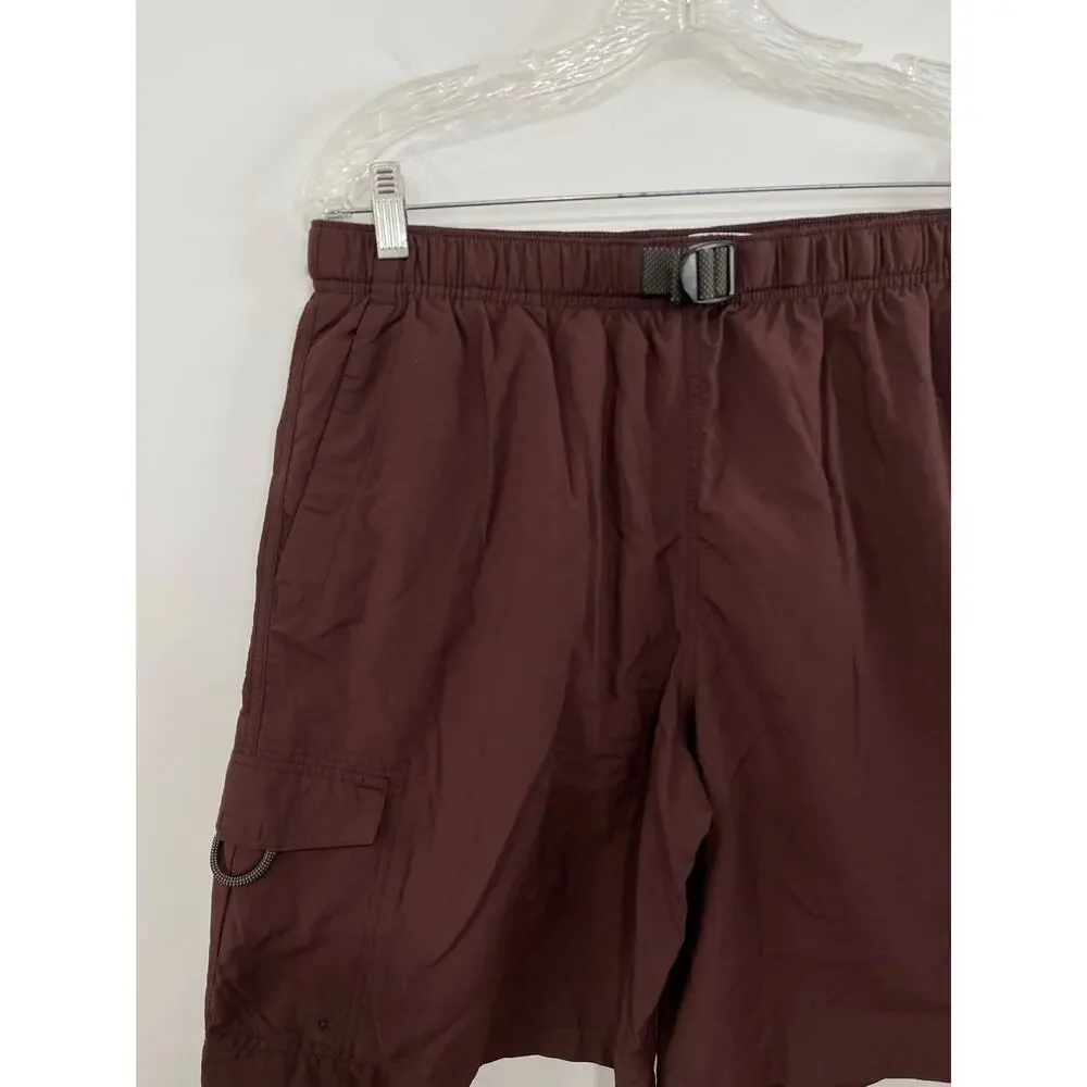 Columbia Men's Brown Cargo Belted Packable Shorts Outdoors Hiking Camping